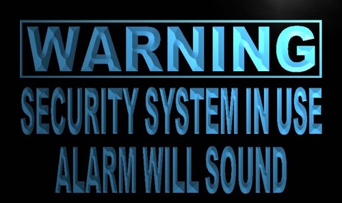 Warning Security System in Use Neon Light Sign